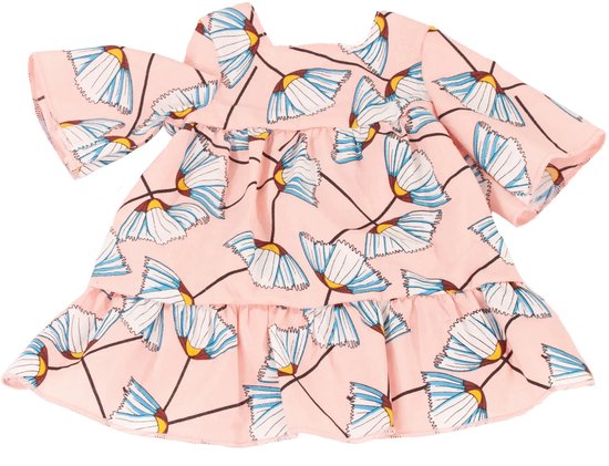 Götz Poppenkleding Lichtroze Jurk met Bloemen 46 - 50 cm van Götz