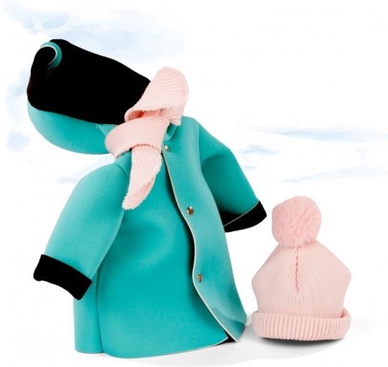 Götz poppenkleding outdoor must have neopreen jas met muts en sjaal XL pop 45-50cm van Merkloos