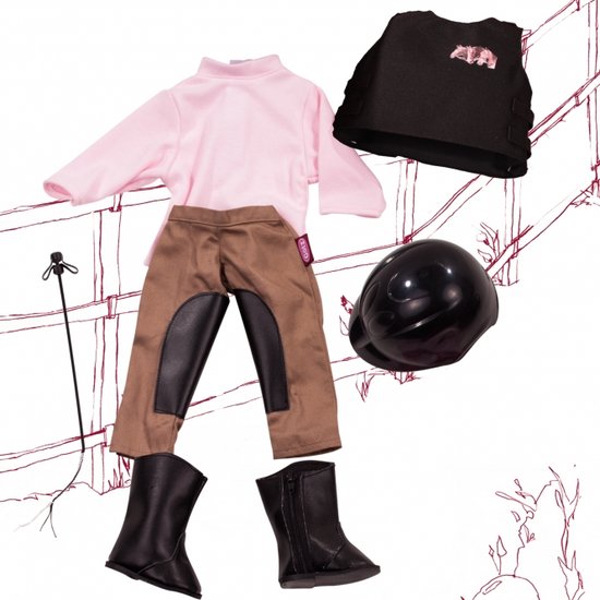 Götz poppenkleding paardrijkleding voor pop van 36cm (XM serie) van Merkloos