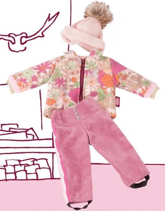Götz poppenkleding winterset bloemen voor pop van 45-50cm van Merkloos