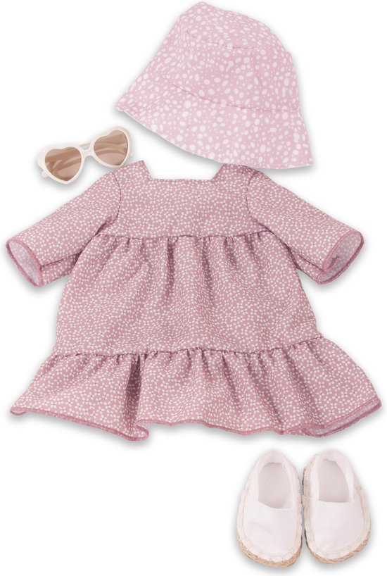Götz poppenkleding zomerkleding 4delig oud roze voor pop van 45-50cm van Götz
