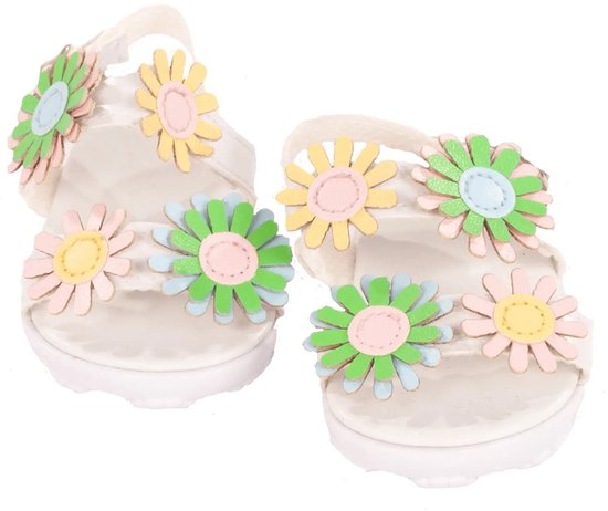 Götz Poppenschoenen Bloemen Sandalen 46 - 50 cm van Merkloos
