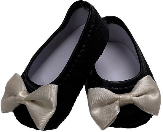 Götz Poppenschoenen Zwarte Ballerina`s met Strik 46 - 50 cm van Merkloos