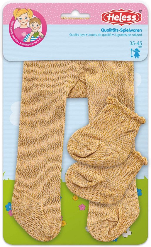 Gouden Panty met Sokken voor Poppen - Maat 35-45 cm - Elastisch en Comfortabel van Merkloos
