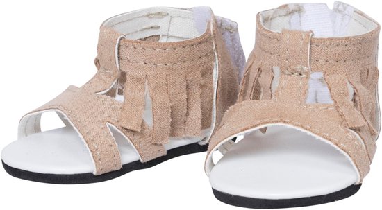 Grijze Fringed Zandalen voor Pop van 46 cm - Schoenen voor Modepoppen van Merkloos