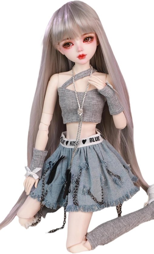 Grote BJD Pop 1/3 Meisje 76 cm - Handgeschilderd met Aanpasbare Make-up van Merkloos
