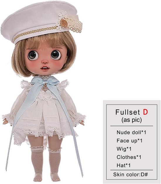 Grote BJD Pop 1/6 Model met Open Mond en Kerkjurk Stijl - Cadeau voor Volwassenen en Tieners (15+)