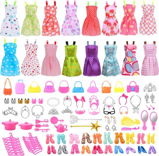 Grote Set Poppenkleding en Accessoires 93 Delen voor 30 cm Pop van Merkloos