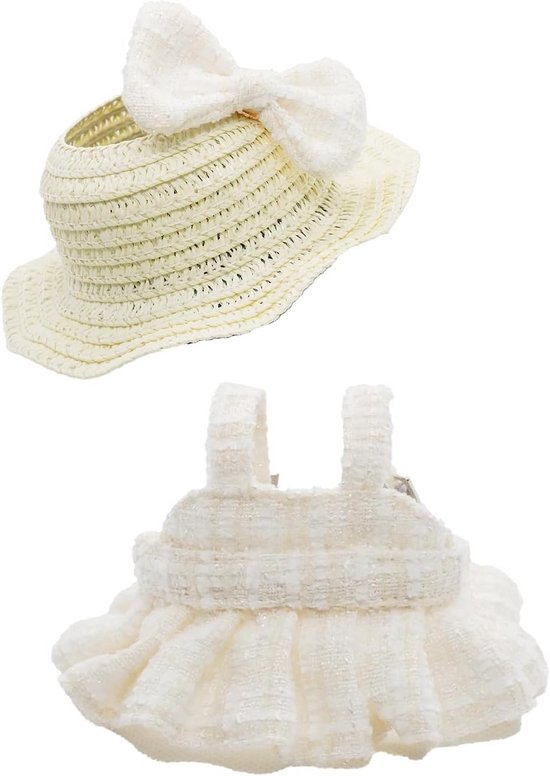 Handgemaakte 3-Delige Poppenkleding Set (17 cm) - Witte Mode & Accessoires van Merkloos