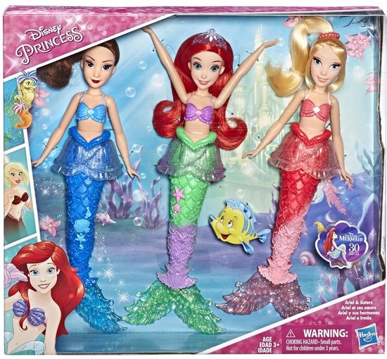 Hasbro Ariel and Sisters - 3 poppen - 26 cm groot - Disney Princess van Merkloos