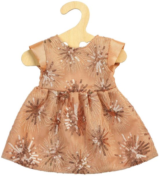 Heless poppenjurk glitterjurk rosegoud 35-45 cm poppen kleding. van Merkloos