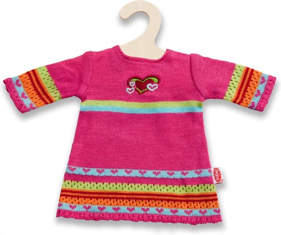 Heless Poppenjurk Met Hartjes Roze Voor Pop Van 35-45 Cm van Heless