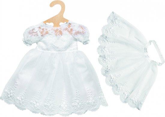 Heless Poppenkleding Trouwjurk Meisjes 28-35 Cm Wit 3-delig van Heless