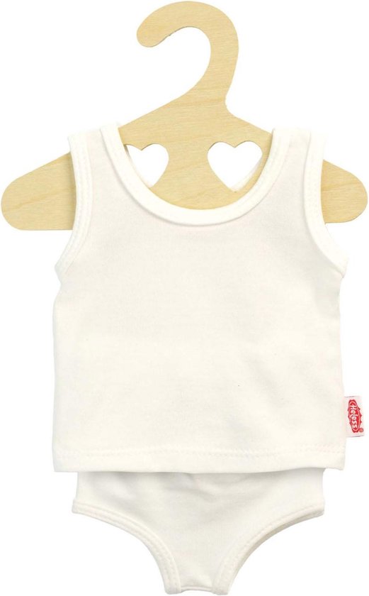 Heless poppenondergoed wit 28-35 cm - elastisch jersey set. van Merkloos