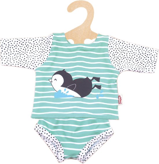 Heless Poppenzwemkleding Penguin Dot 35-45 Cm Mintgroen van Heless