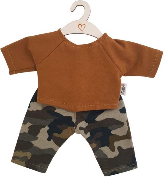 Hollie Poppenbroek en -shirt camouflage ochre van Noppies