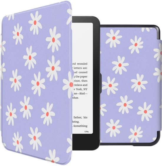 imoshion E-reader Hoesje - Geschikt voor Amazon Kindle Colorsoft Signature edition (2024), Amazon Kindle Paperwhite (2024), Amazon Kindle Paperwhite Signature Edition (2024) - Design Sleepcover Bookcase - Flowers Distance van iMoshion
