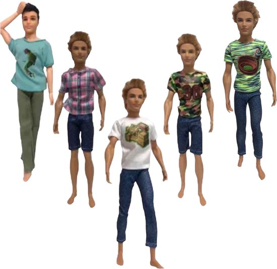Isa's Friends® Poppenkleertjes - 5 Outfits voor Mannen poppen - Geschikt voor o.a Barbie - Setje 'Sem' van Isa's friends