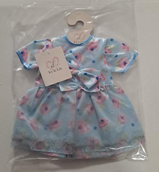 Ivy & Lily Poppenkleertjes Feestjurk Blauw 43cm van Ivy & Lily