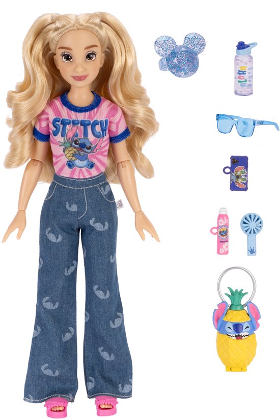 Jakks Pacific Disney Stitch Ily Modepop 25 Cm Blauw van Merkloos