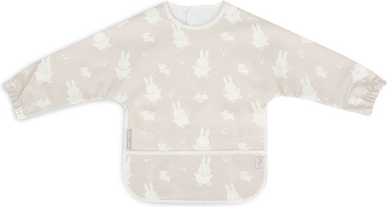 Jollein x Nijntje Slab Waterproof Met Mouw Miffy&Snuffy - Nougat van Jollein