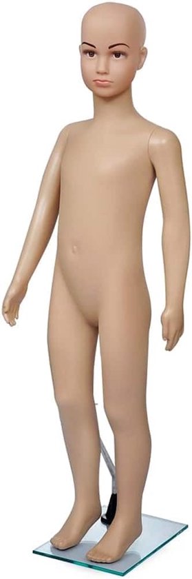 Kinder Etalagepop - Kinderpop Presentatie - Kleding Tonen - Milieuvriendelijk PE Materiaal - 110 cm Lengte - Beige