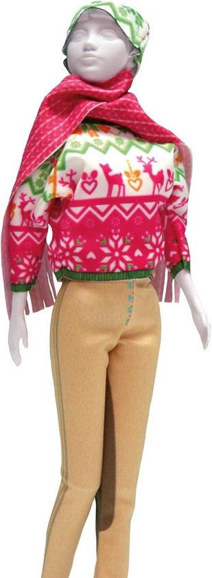 Kleed je pop in stijl met een meerkleurig couture outfit - 31 x 24 x 1 cm van Merkloos