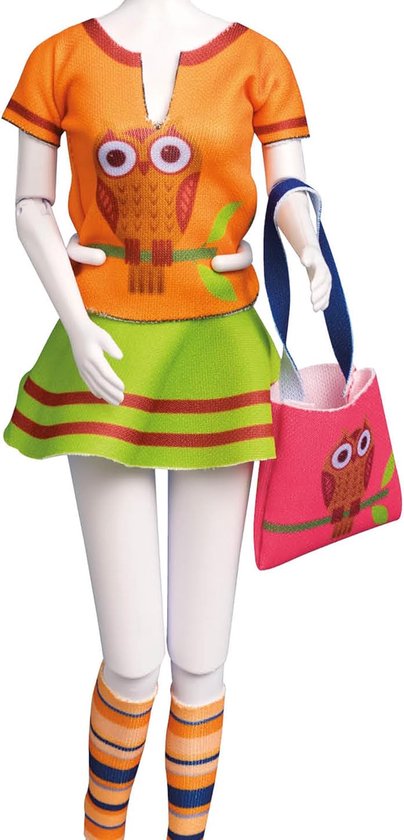 Kleed je pop - Poppenkleding set - Poppen aankleden - Creatieve hobby - 31 x 24 cm - Meerkleurig van Merkloos