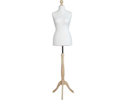 Kleermakerspop Vrouwelijk - Schneiderpop Mode - Kleding Maken - Lichtgewicht Schuim - XS 34/36 - Wit Hout