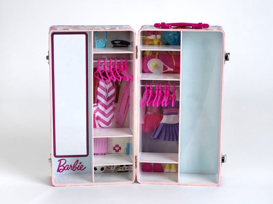 Klein toys Barbie-kledingkoffer - kledingrekken en -legplanken - incl. accessoires- meerkleurig van Klein Toys