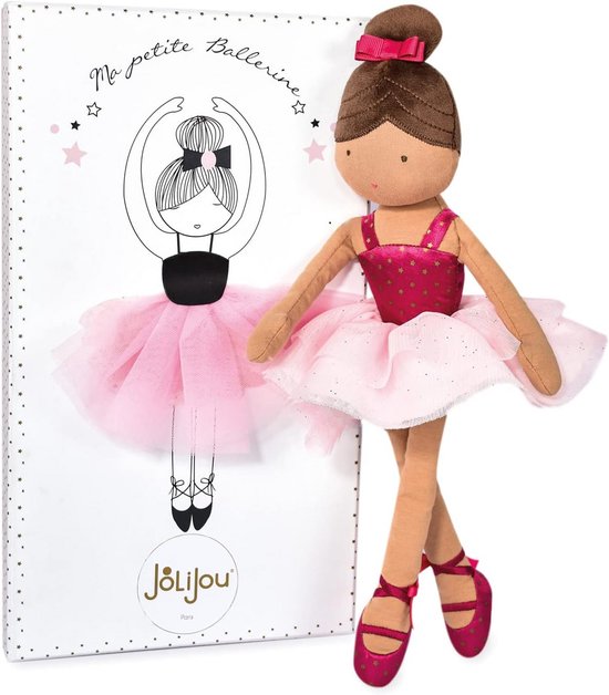 Lappenpop Ballerina met Tutu en Danskleding - 35 cm - Geschenk voor Pasgeboren Meisje van Merkloos