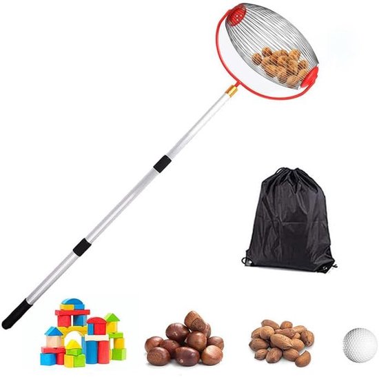 Large Fruit Roll Collector - Pears - Apples - Tennis Balls - Walnut Collector - Nut Collector - Apple Picker - Comfortabel Fruit Verzamelen - Zonder Buigen - Fruit Tas (32 x 19 cm)