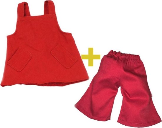 Living Puppets poppenkleding 2 delig set jurk met broek voor 35cm van Living Puppets