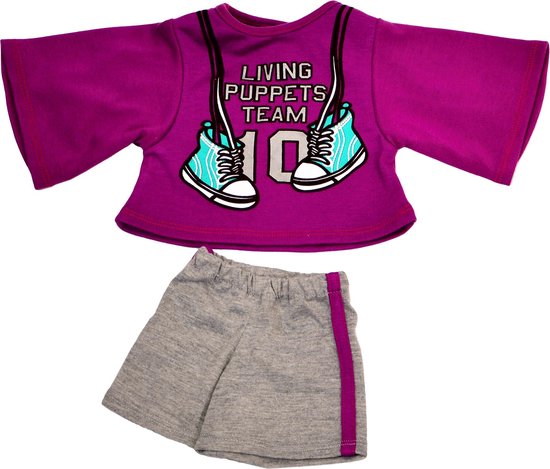 Living Puppets poppenkleertjes sportkleding voor handpop van 45cm van Merkloos