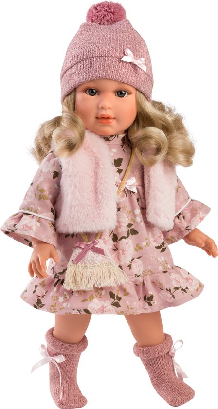 Llorens pop Anna met blond haar - Bontgilet - 40cm - Niet voor 3 jaar van Merkloos