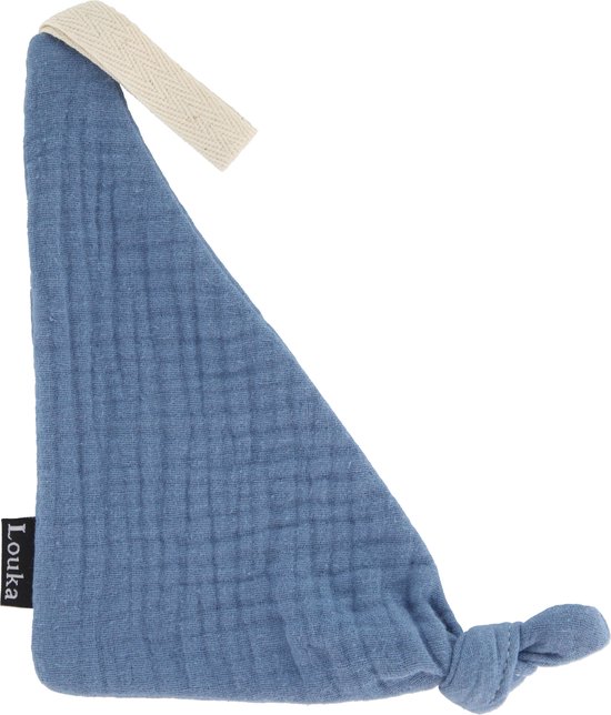 Louka Speendoekje driehoek hydrofiel staal blauw - speenknuffel van Louka
