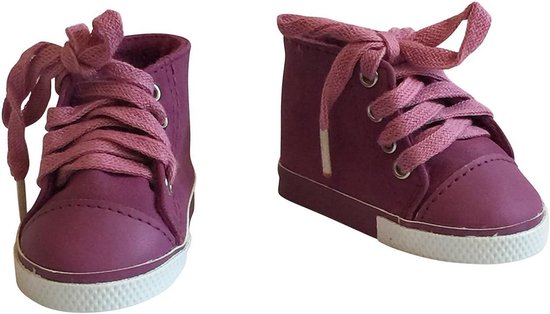 Mauve Suède Sneakers voor 18 Inch/46 cm Modepoppen van Merkloos