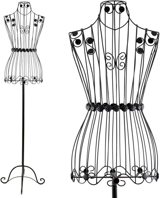 Metalen kledingpop Bella Donna - Vintage uitstraling voor etalages en kledingstandaards van Merkloos