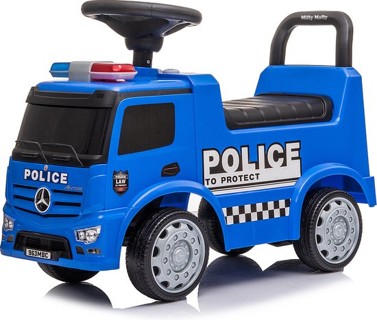 Milly Mally Loopauto Ride On Mercedes Antos Politie 60 Cm Blauw van Milly Mally