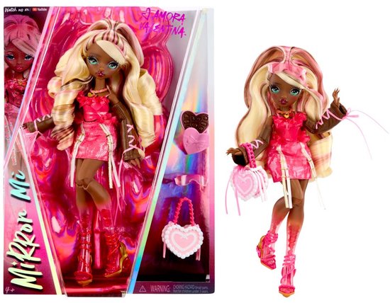 Mirror Mi-modepop Amora Valentina met accessoires, fantasiepop geïnspireerd op de emotie ‘liefde’