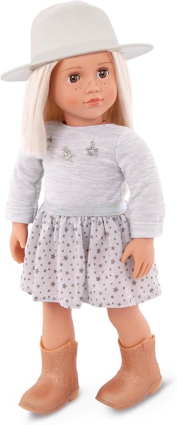 Modepop Abigale - Mode pop - Kinderen spelen - Bewegende ogen - 46 cm - Meerkleurig
