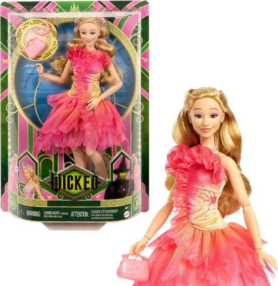 Modepop Glinda met Blonde Haardossen en Accessoires - Flexibele Balletjurk van Merkloos