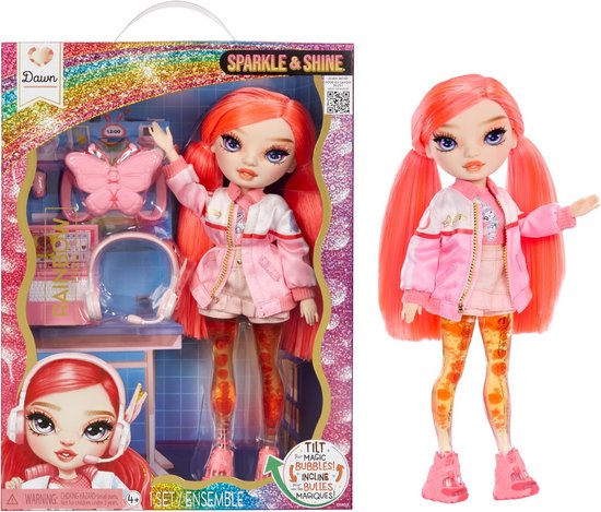 Modepop - Speelgoedpop Fashion Doll - Fantasie Spelen - Magische Bellen Benen - 28cm Hoog - Rood Koraal van Merkloos