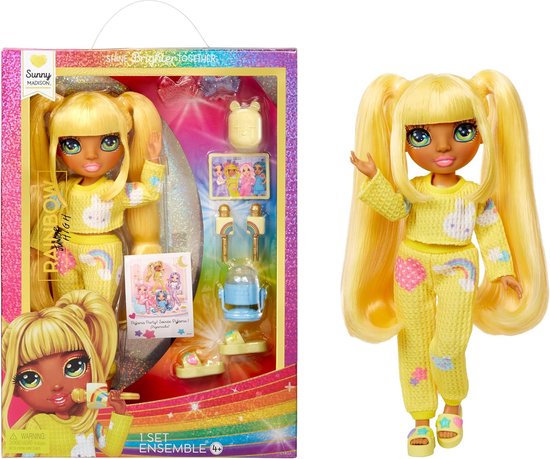 Modepop - Speelgoedpop - Rollenspel - Beweegbare Ledematen - 22 cm - Zonnig Geel