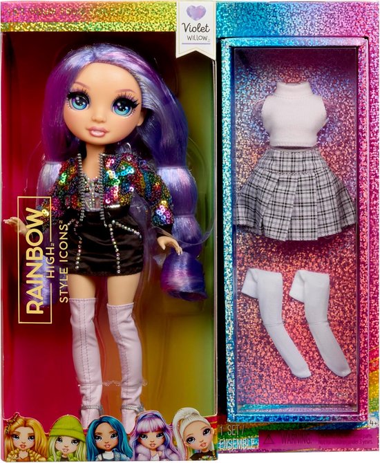 Modepop - Stijlicoon pop - Fantasierijk spelen - 13 Beweegbare scharnierpunten - 28 cm - Violet