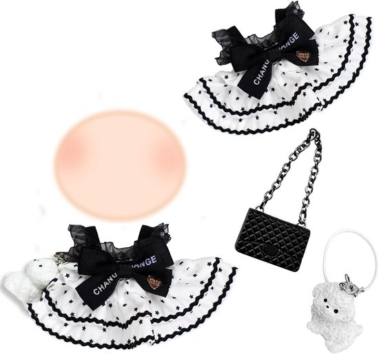 Moderne Poppenkleding Set voor 17 cm Poppen - Klassieke Vlinderrok & Accessoires