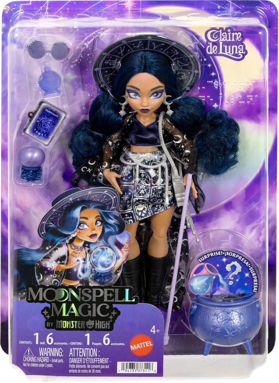 Moonspell Magic van Monster High - Claire de Luna modepop - Clairvoyant Witch met accessoires