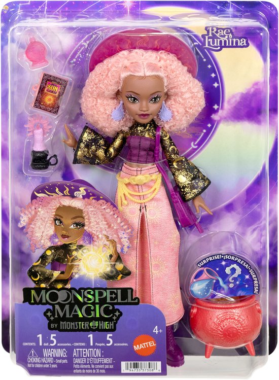 Moonspell Magic van Monster High - Rae Lumina modepop - Sun Witch met accessoires