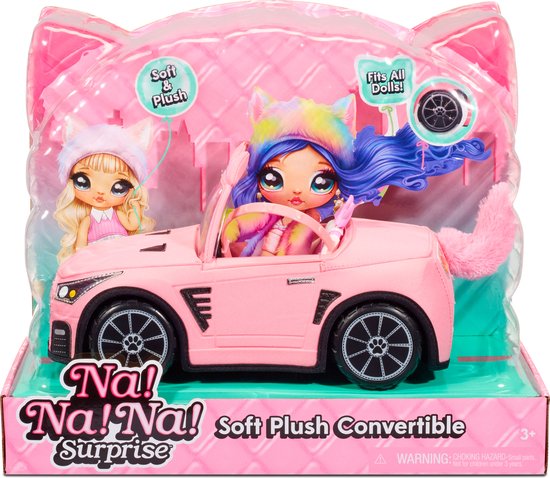 Na! Na! Na! Surprise Cabrio - Soft Plush Convertible Auto - Poppenvervoersmiddel van Na Na Na Surprise