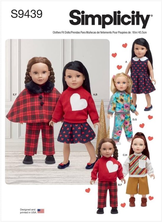 Naaipatroon Poppenkleding - Modeontwerp - Poppen Aankleden - Mix en Match - 18 Inch Poppen - Wit van Merkloos